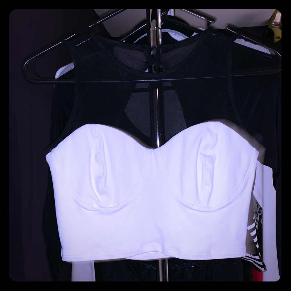 Blk & white crop top